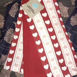 Martha Stewart Red and White Heart Kitchen Towels